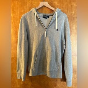 Distressed Polo Ralph Lauren Zip Up Hoodie